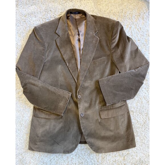 Alan Flusser Brown Corduroy Blazer 44R 2-Button Jacket Lined - Picture 1 of 4